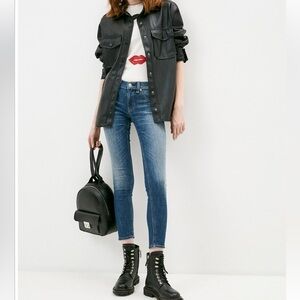 Rag & Bone Capri Whiskered Mid Rise Skinny Jeans In Rae